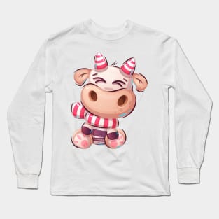 Cute Cow Cartoon Long Sleeve T-Shirt